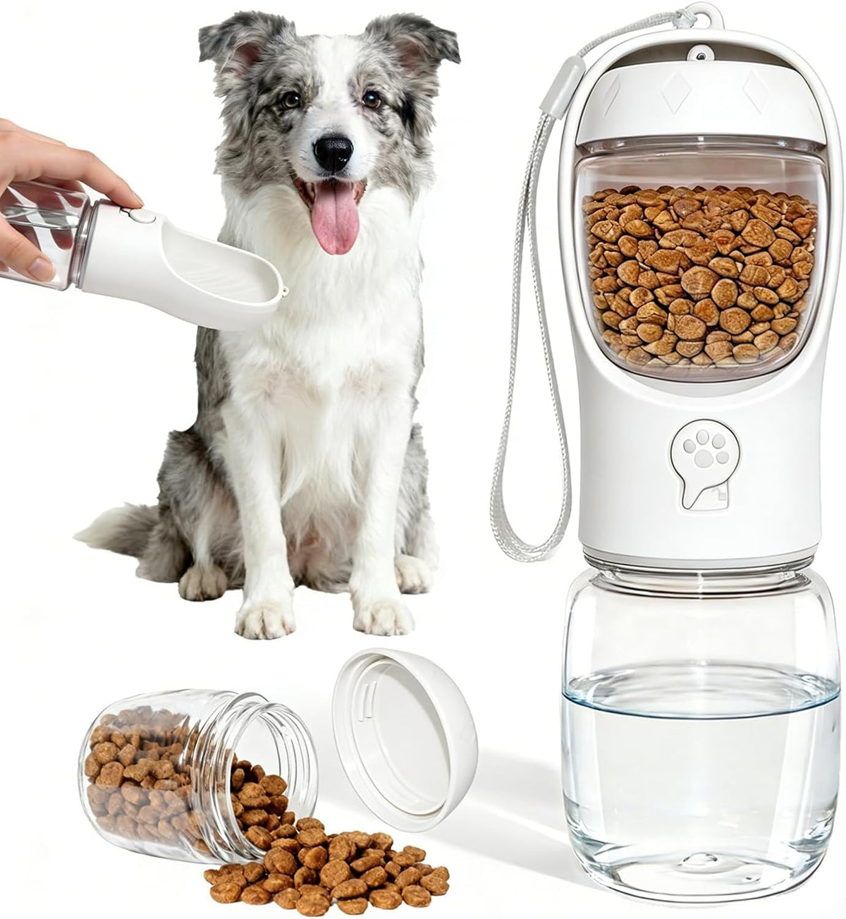 Paw Velour 2-in-1 Portable Dog Water Bottle & Food Container