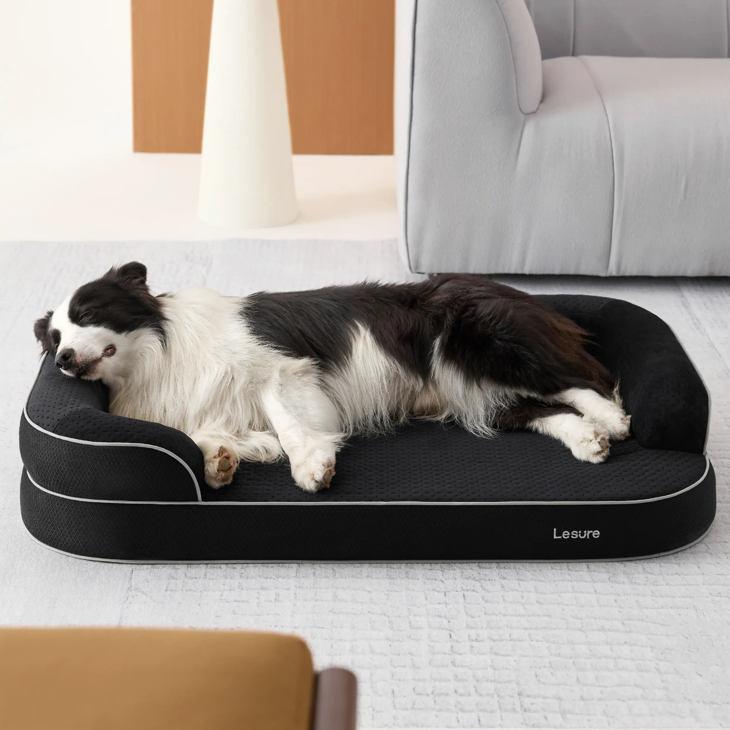 Lesure Realortho Orthopedic Dog Bed - Joint Protection for Large & Senior Dogs,Premium Memory Foam Orthopedic Bed for Senior Joint Support with Waterproof Washable Cover, Comfort Couch Sofa for Deep Sleep