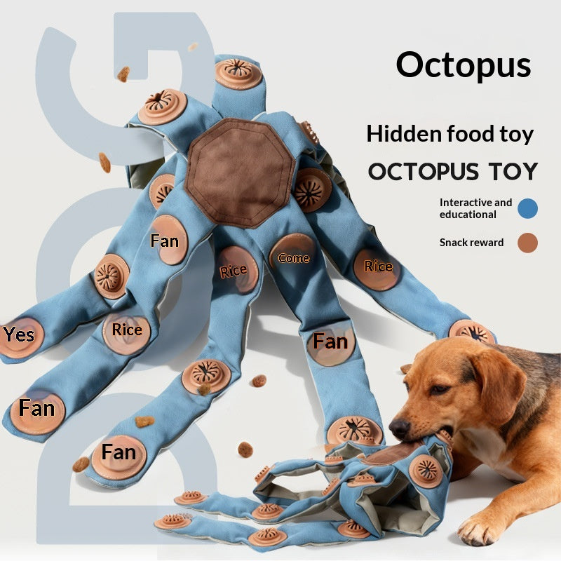 Paw Velour Octopus Treat Puzzle Toy
