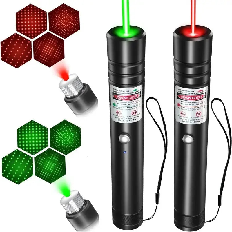 Rechargeable Green Laser Pointer and Line Light Flashlight for Presentations, Screen Displays, and Outdoor Use - Ideal for Office, Astronomy, Construction, and Pet Entertainment