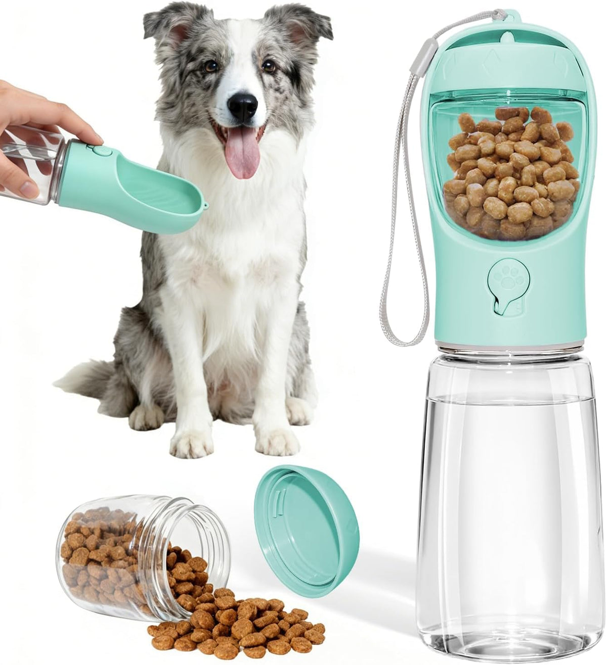 Paw Velour 2-in-1 Portable Dog Water Bottle & Food Container