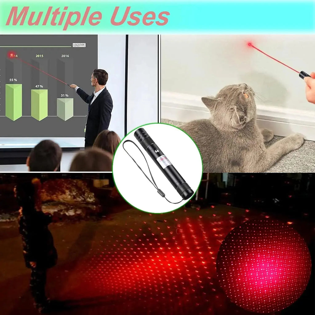 Rechargeable Green Laser Pointer and Line Light Flashlight for Presentations, Screen Displays, and Outdoor Use - Ideal for Office, Astronomy, Construction, and Pet Entertainment