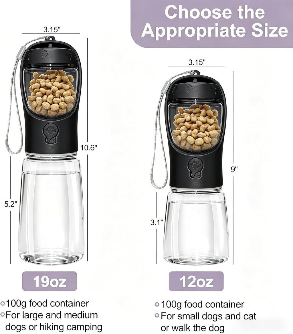 Paw Velour 2-in-1 Portable Dog Water Bottle & Food Container