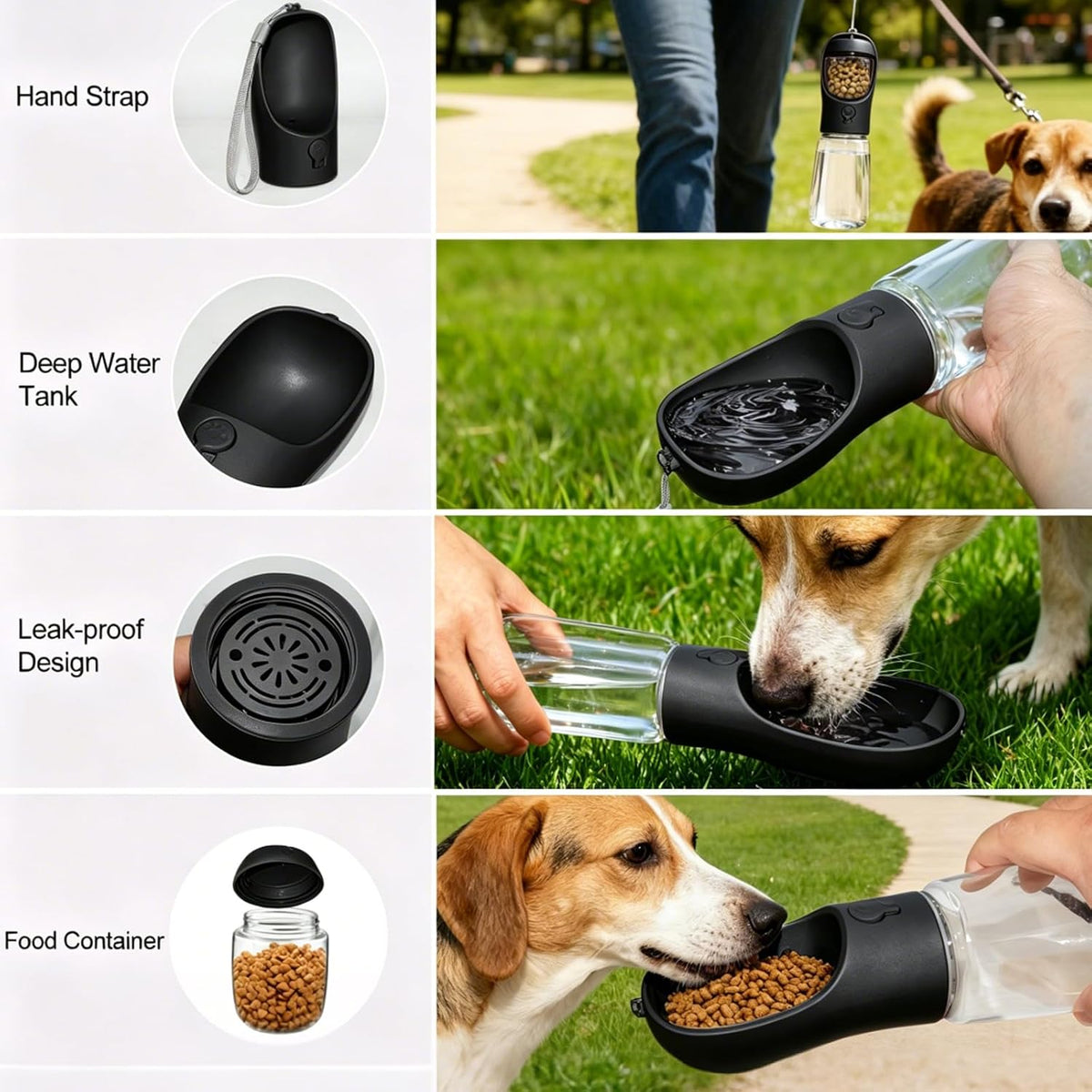 Paw Velour 2-in-1 Portable Dog Water Bottle & Food Container