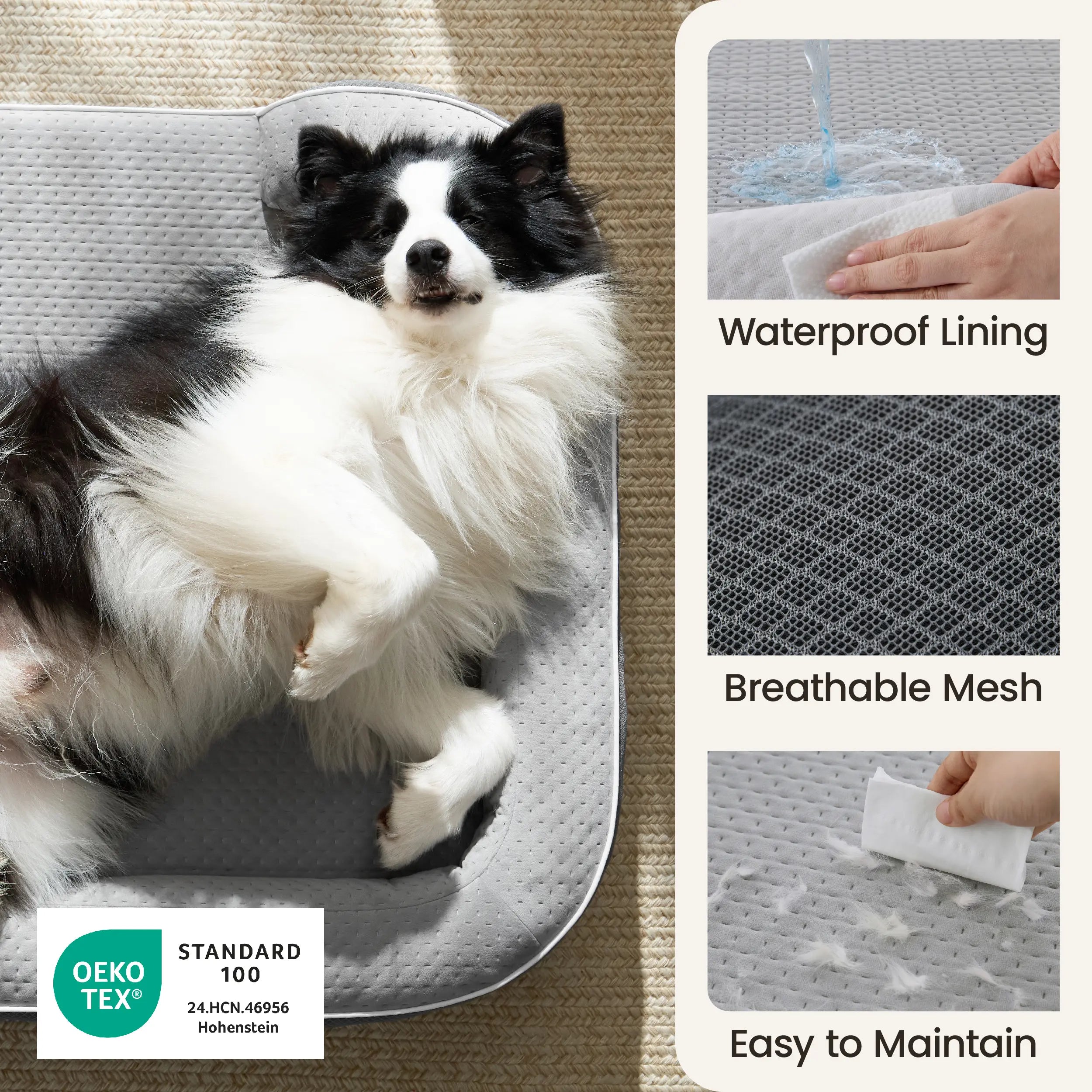 Lesure Realortho Orthopedic Dog Bed - Joint Protection for Large & Senior Dogs,Premium Memory Foam Orthopedic Bed for Senior Joint Support with Waterproof Washable Cover, Comfort Couch Sofa for Deep Sleep