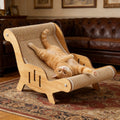 2-In-1 Sisal Cat Scratcher with Hammock & Lounge Chair No Shedding XL Size Breathable Durable All-Season Cat Bed for Claw Sharpening & Rest