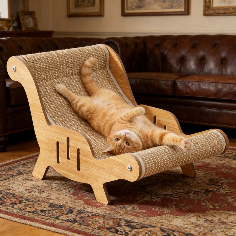 Paw Velour 2-in-1 cat scratcher lounge, front view