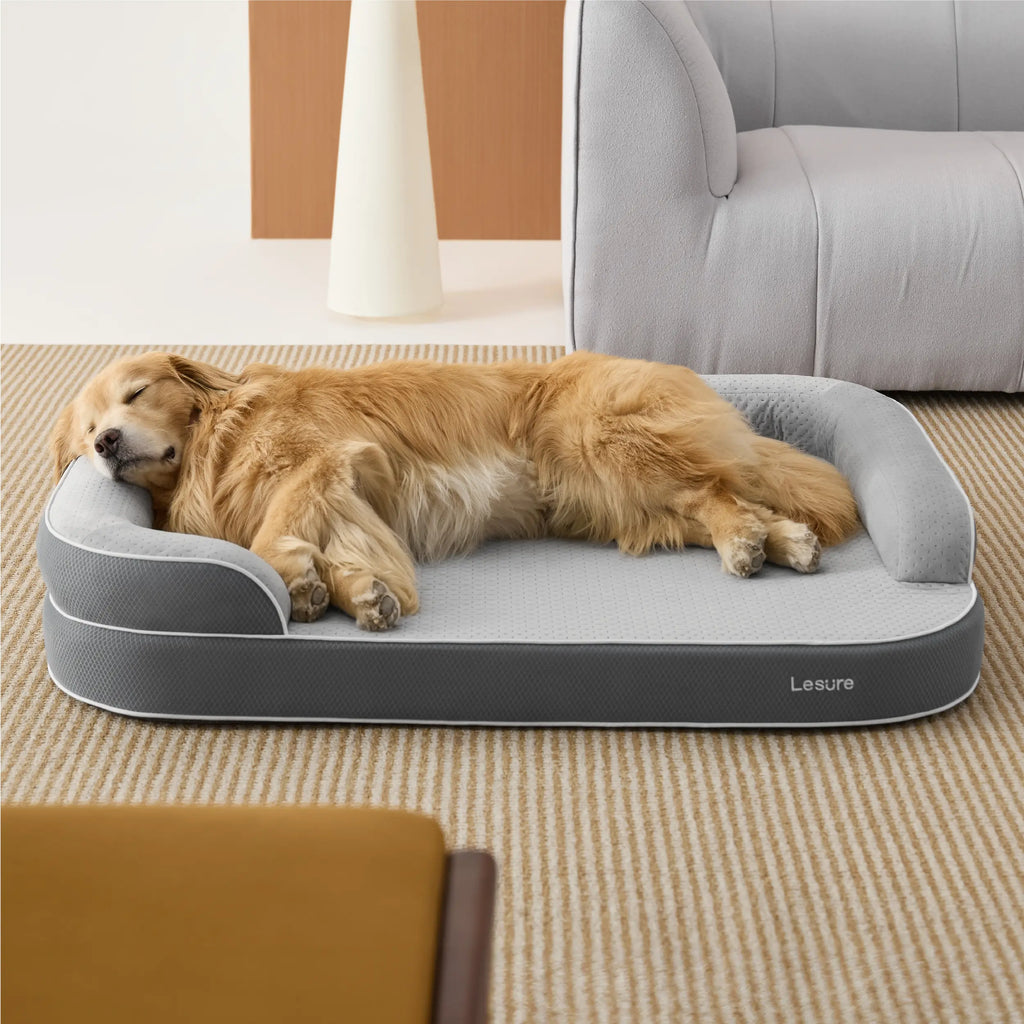 Lesure Realortho Orthopedic Dog Bed - Joint Protection for Large & Senior Dogs,Premium Memory Foam Orthopedic Bed for Senior Joint Support with Waterproof Washable Cover, Comfort Couch Sofa for Deep Sleep