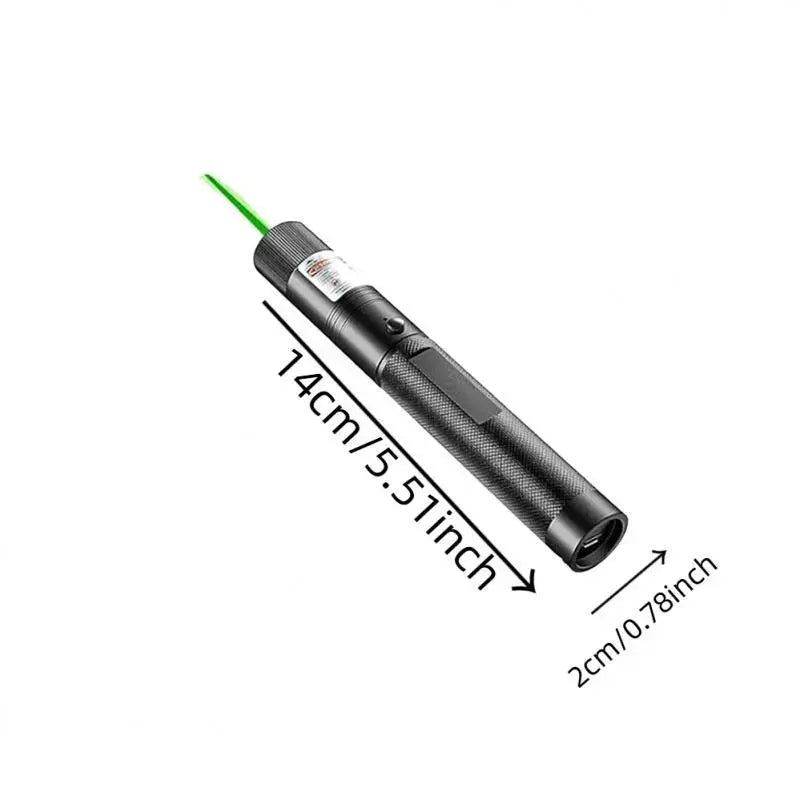 Rechargeable Green Laser Pointer and Line Light Flashlight for Presentations, Screen Displays, and Outdoor Use - Ideal for Office, Astronomy, Construction, and Pet Entertainment
