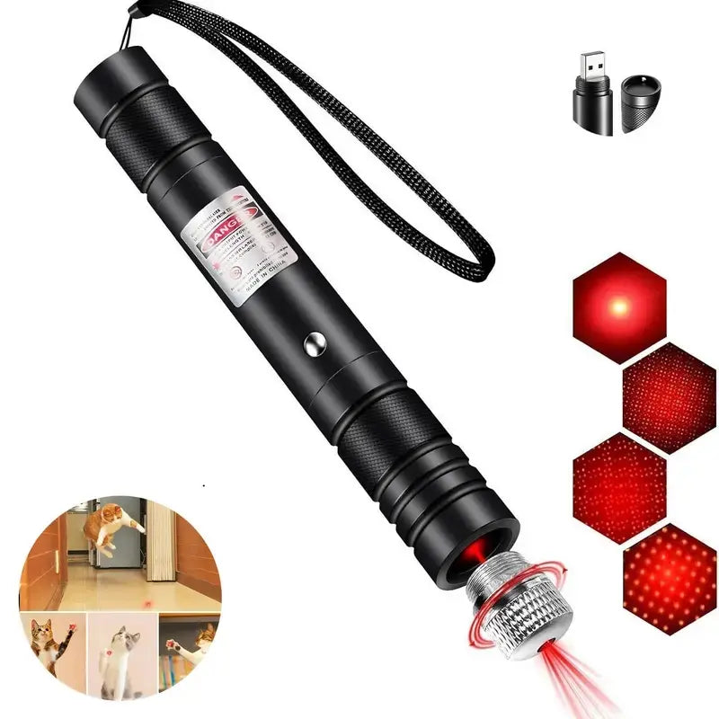 Rechargeable Green Laser Pointer and Line Light Flashlight for Presentations, Screen Displays, and Outdoor Use - Ideal for Office, Astronomy, Construction, and Pet Entertainment