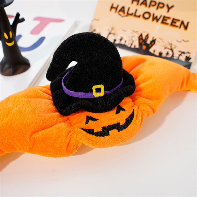 Paw Velour pumpkin pet costume, hat detail