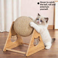 Paw Velour sisal cat scratching ball, compact wood and sisal design
