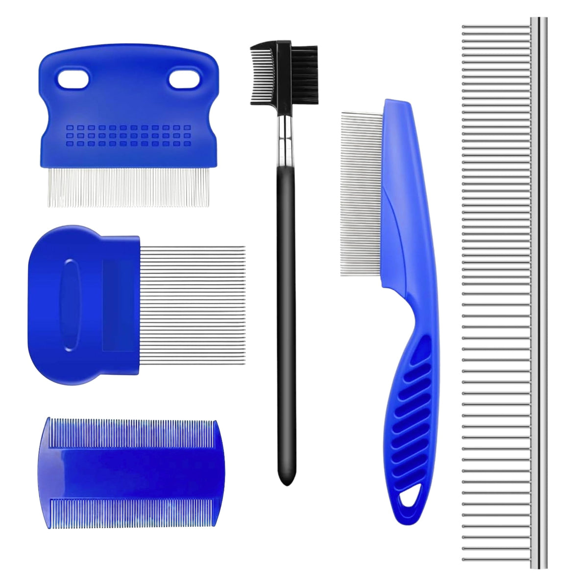 Paw Velour stainless steel flea comb, 6-pack