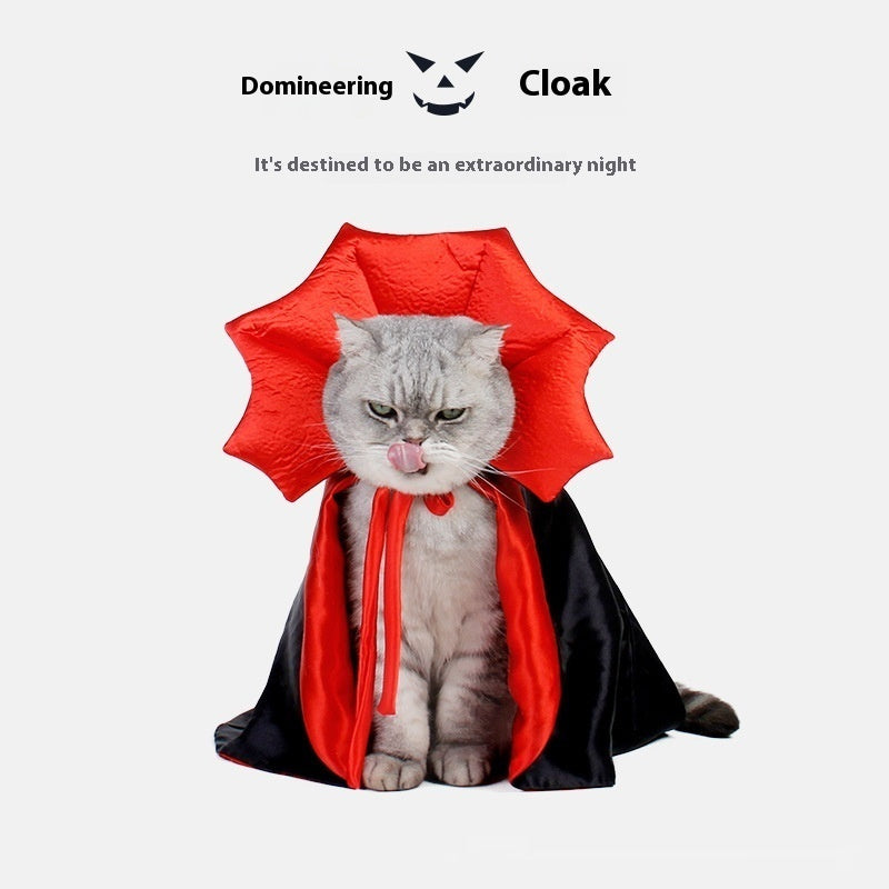 Paw Velour vampire cloak pet costume, side view