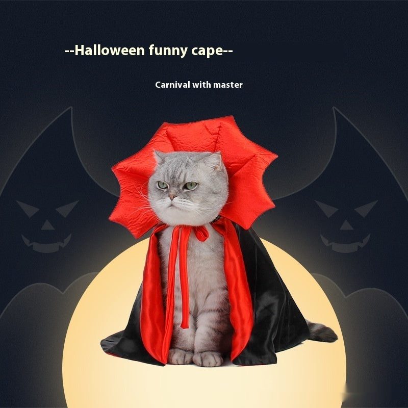 Paw Velour vampire cloak pet costume, another angle