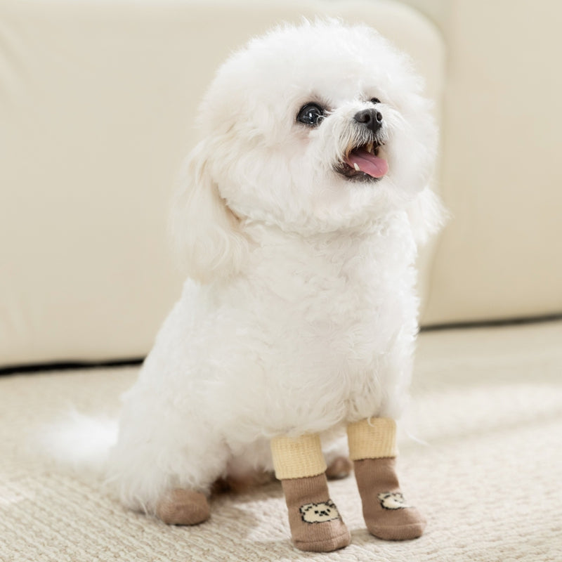 Paw Velour anti-slip dog socks, 4 pairs