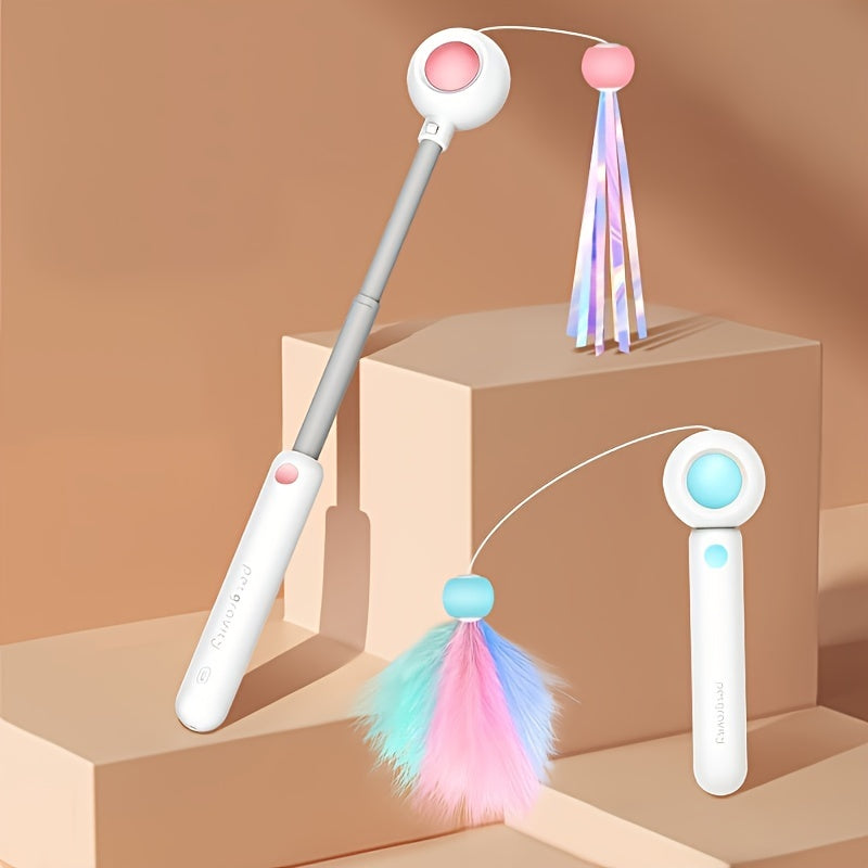Paw Velour interactive feather wand cat toy