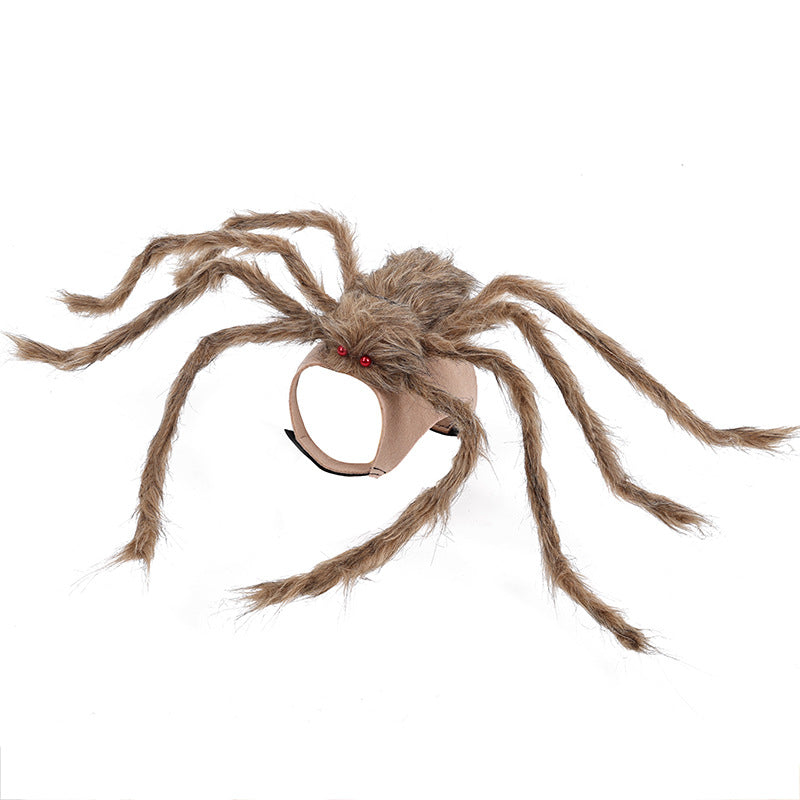 Paw Velour spooky spider pet costume, back view