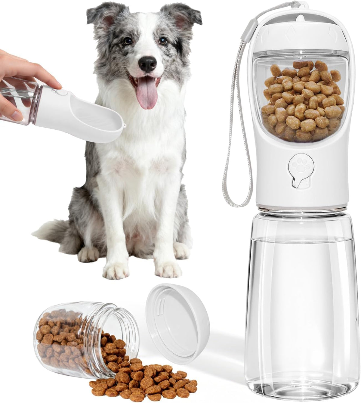 Paw Velour 2-in-1 Portable Dog Water Bottle & Food Container
